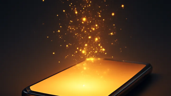 GT999 COM Modern phone with glowing screen